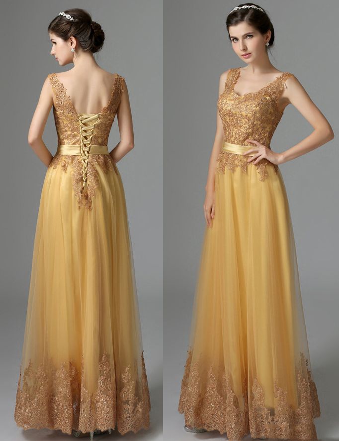 yellow gold bridesmaid dresses