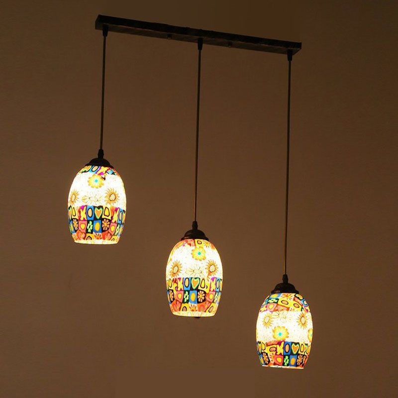 Painting Bohemia Dining Room Pendant Light European Restaurant Bar Painting Bohemia Dining Room Pendant Light European Restaurant Bar Counter Lamp American Country Rustic Lighting Fixtures Ceiling Lamps
