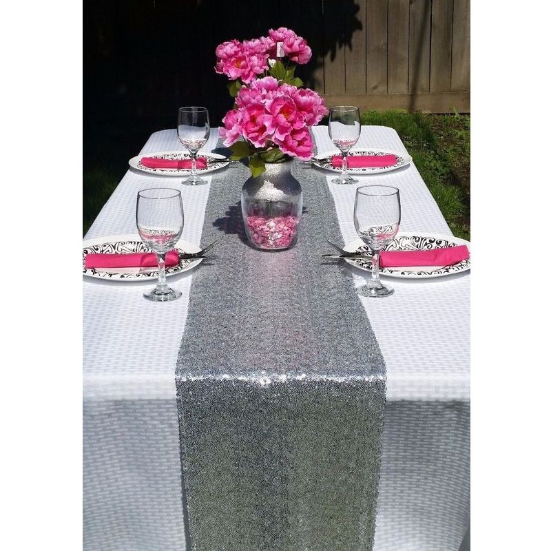 Most Cheap Silver Gold Sequin Table Runner For Wedding Event