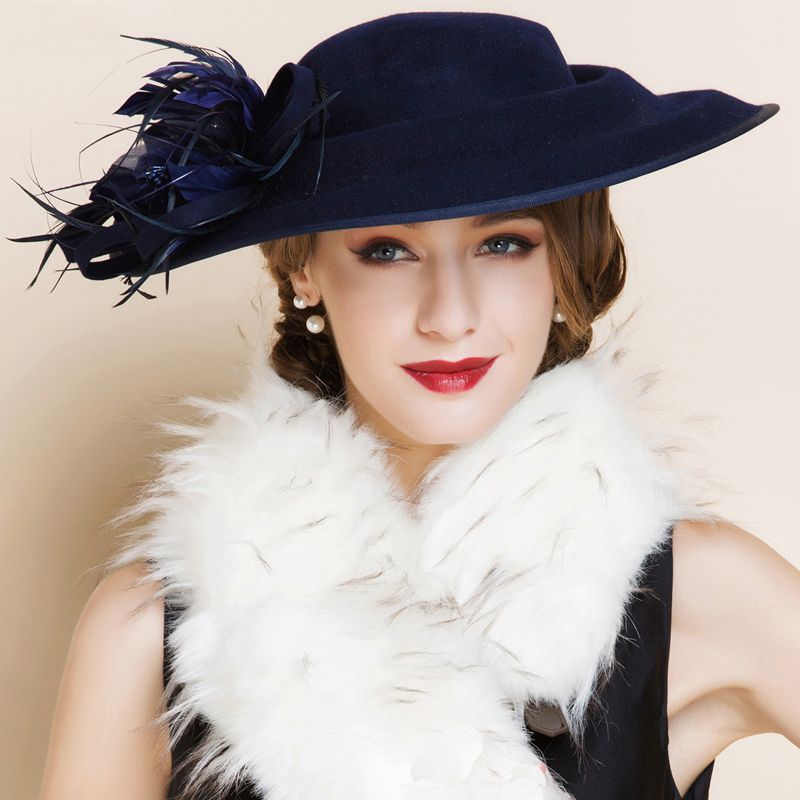 Vintage Ladies Velvet Gray Tan Blue Color Dressy Fancy Hat Kate ...