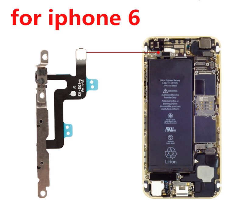 Nuevo iPhone 6 Plus Botones De Volumen Mute Interruptor Flex Reemplazo Con Soportes