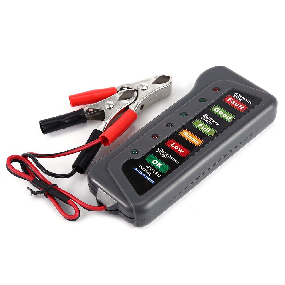 High Quality 12V Digital Battery / Alternator Tester With 6 LED Lights