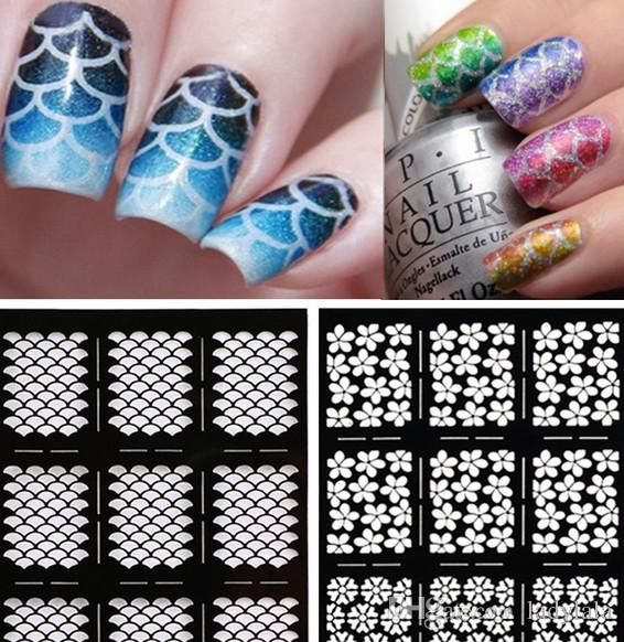 nail art stencils 20 patterns template stickers stencil nail