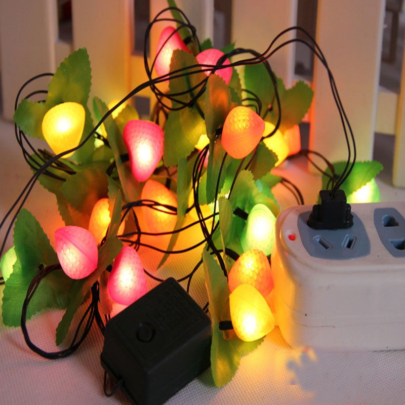 3m Pcs28 Christmas Fruit Candle Party Decoration Color Led String Light Waterproof Decorative Lights 220v For The Party Holiday Wedding St Outside