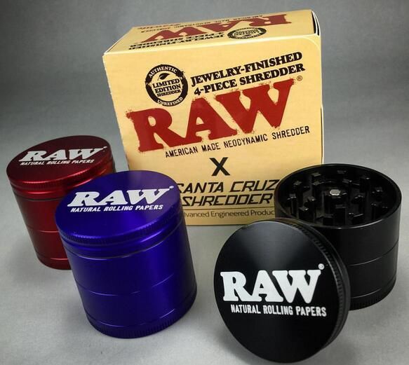 2019 4 Parts Metal RAW Grinders Aircraft Aluminum Smoking Grinders 53mm*53mm Tobacco Burning