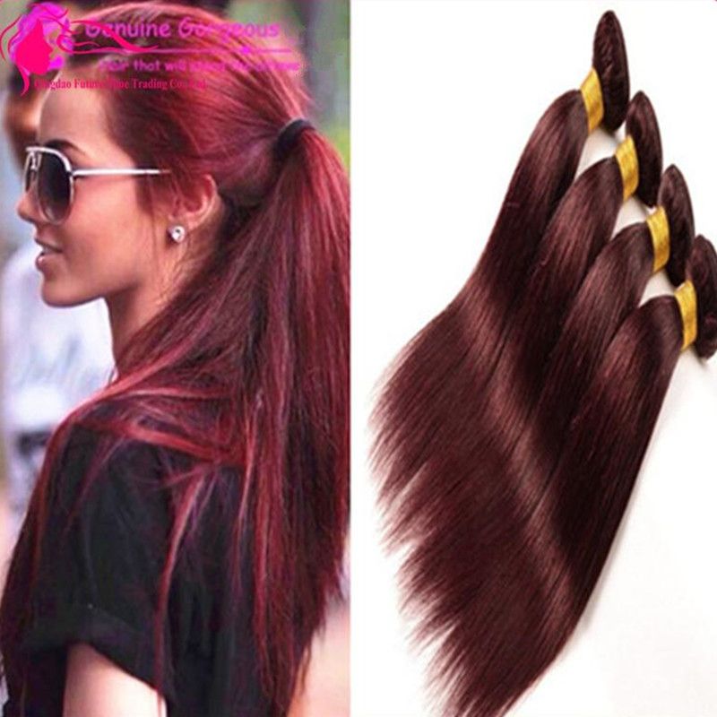 Burgundy Brazilian Hair Weave Bundles Grade 12a Brazilian Hair ...