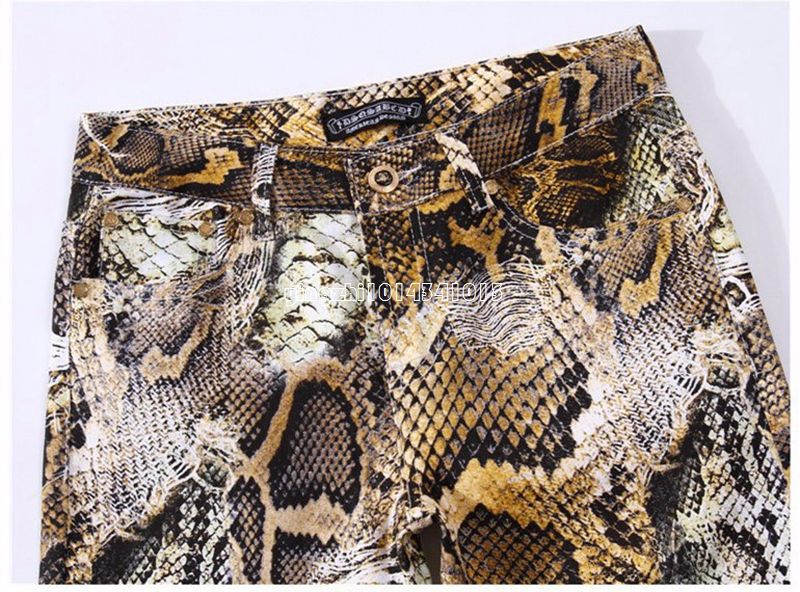 green snakeskin trousers