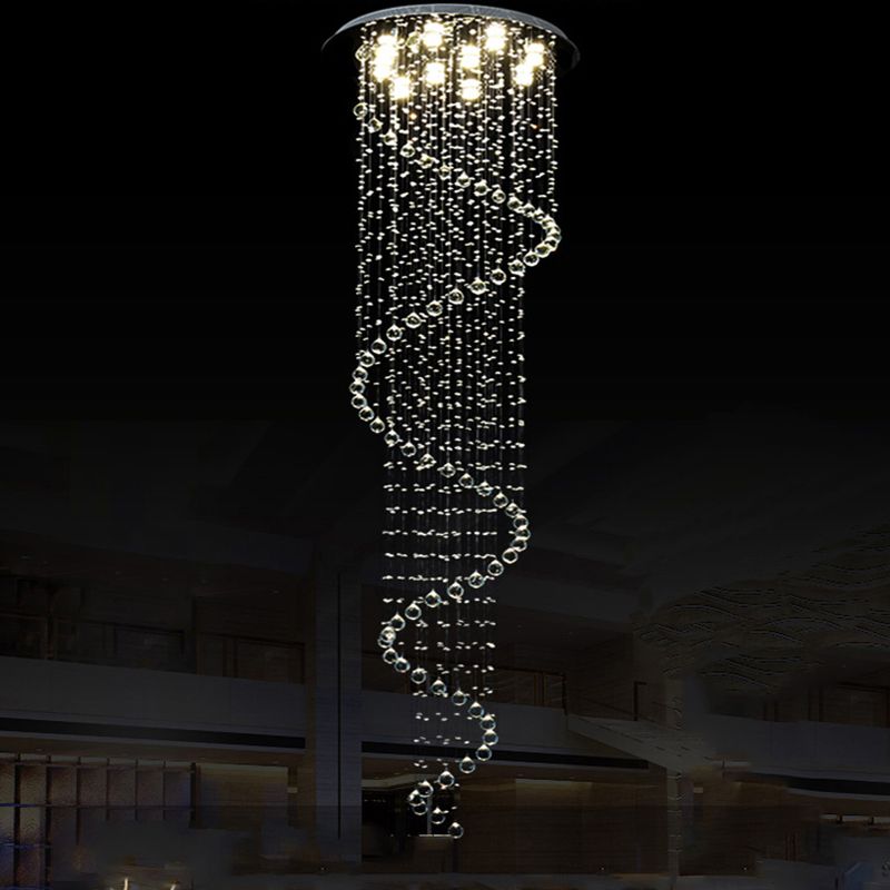Vallkin Ceiling Chandeliers Light Pendant Lights Lamp Beautiful Vallkin Ceiling Chandeliers Light Pendant Lights Lamp Beautiful Spiral Design Luxury Lamps Large Crystal Staircase Hotel Hallway Fixtures Bedroom Chandelier