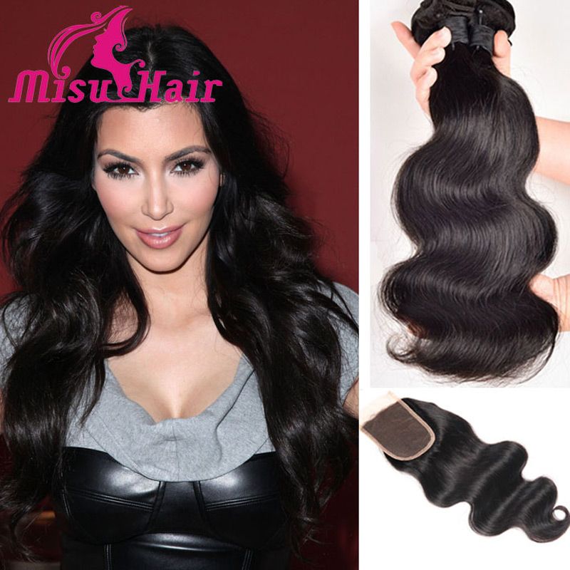 Brazilian Virgin Hair Hair Bundles With Lace Closure Human Hair