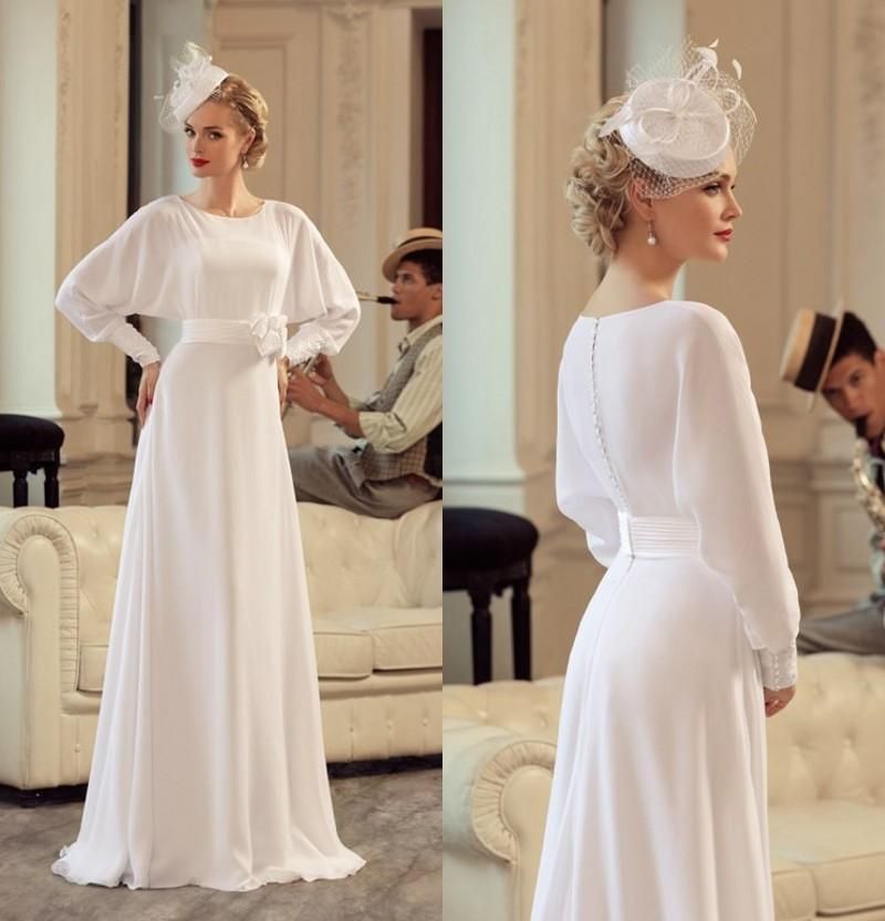 vintage chiffon wedding dress