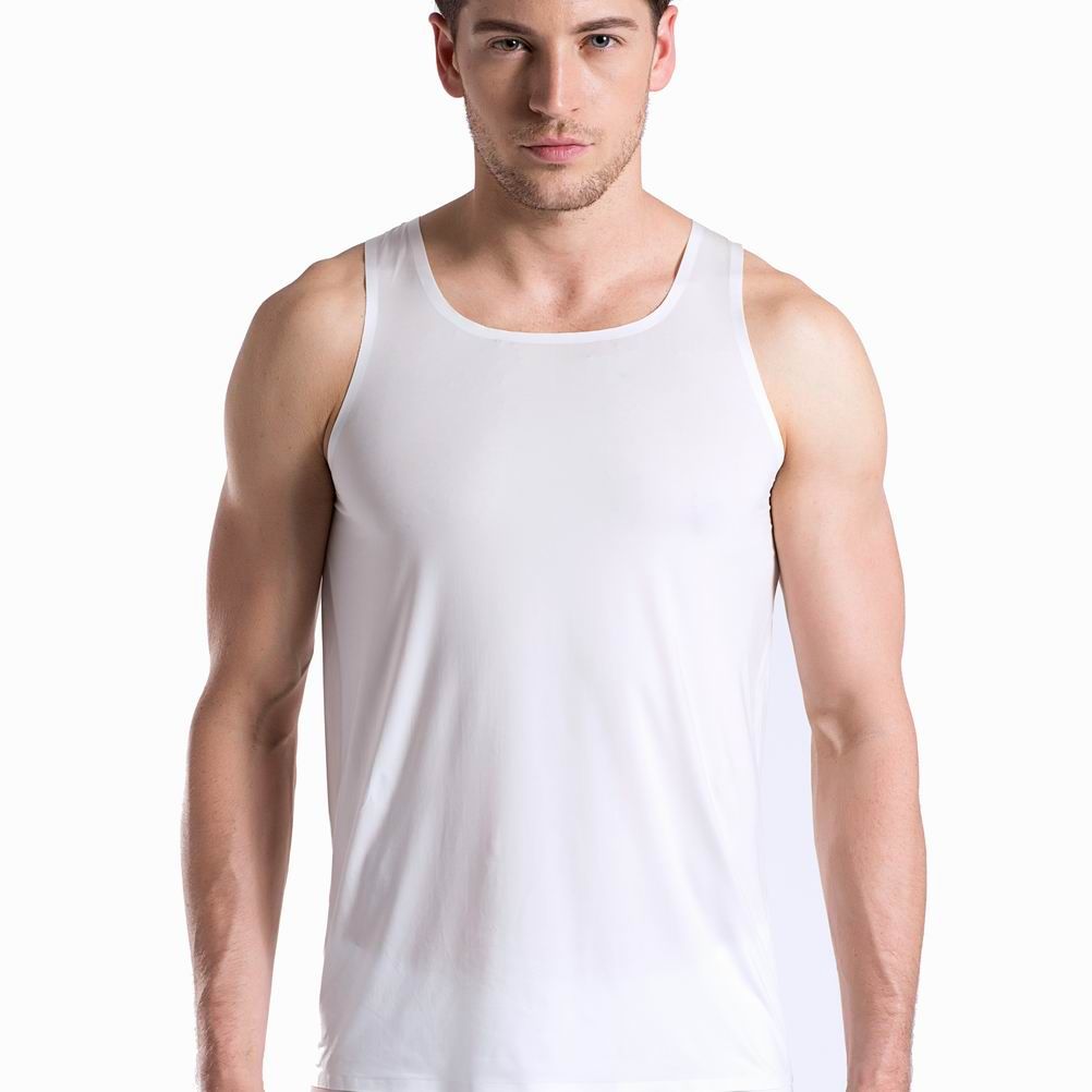 Sexy Men Undershirts Male Ice Silk Super Smooth Vest for Underwear Male Undershirts Male