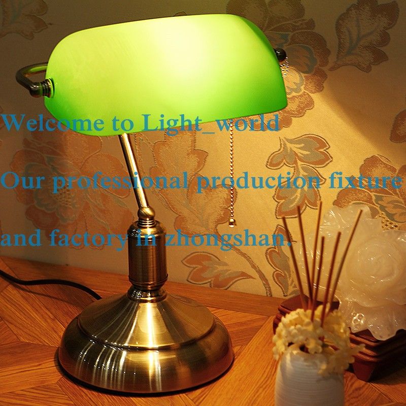 Vintage Bank Table Lamps Retro Brass Bankers Lamp Green Vintage Bank Table Lamps Retro Brass Bankers Lamp Green Glass Lampshade Office Study Room