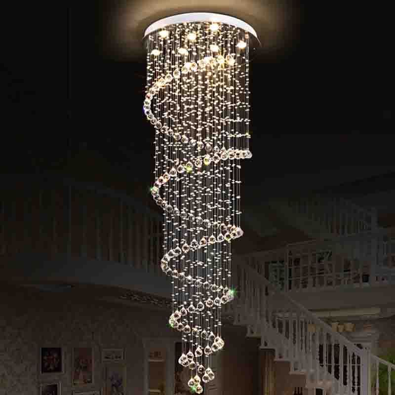 Crystal Chandeliers Pendant Lamp Spiral Light K9 Crystal Chandeliers Pendant Lamp Spiral Light K9 Chandelier Led Suspension Lighting Hotel Lobby Lounge Vallkin Modern