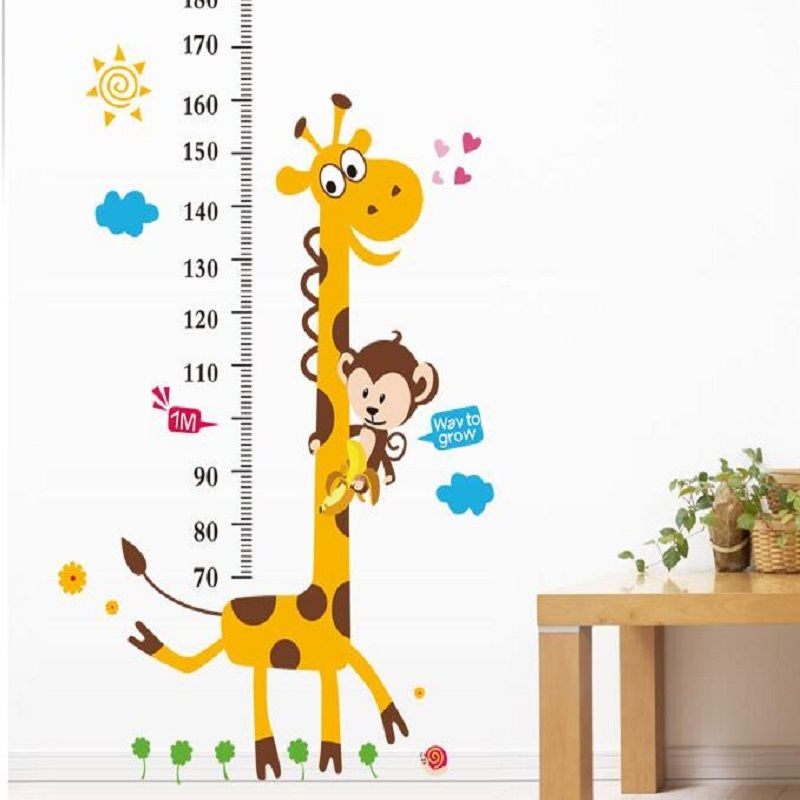 Kids Height Chart Wall Sticker Decor Cartoon Giraffe Ruler Kids Height Chart Wall Sticker Decor Cartoon Giraffe Ruler Stickers Home Room Decoration Art Poster