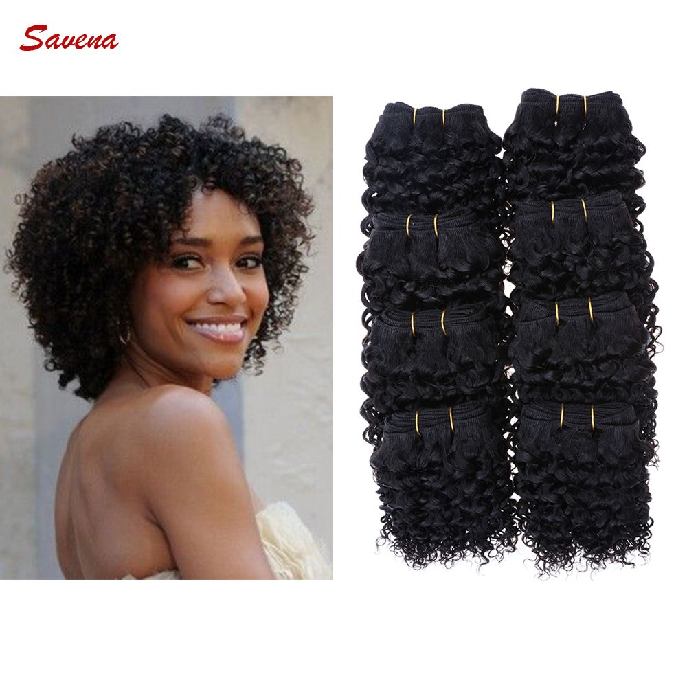 8 Bundles 8 Inch Short Brazilian Afro Kinky Curly Virgin Human