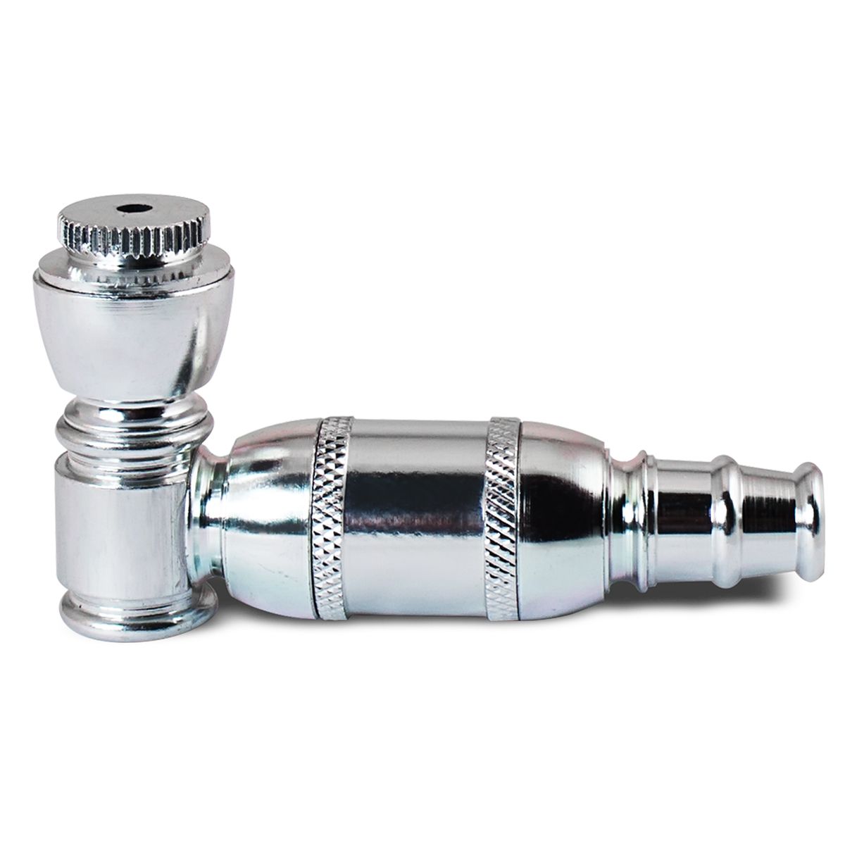 2019 Formax420 Silver Small Metal Herb Smoking Pipe Pocket Hand Pipe