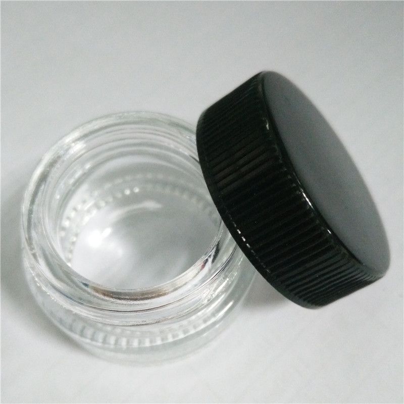 Clear Color 5ml Glass Jar Tempered Glass Storage Jars Dab Wax Jar Container Oil Concentrate