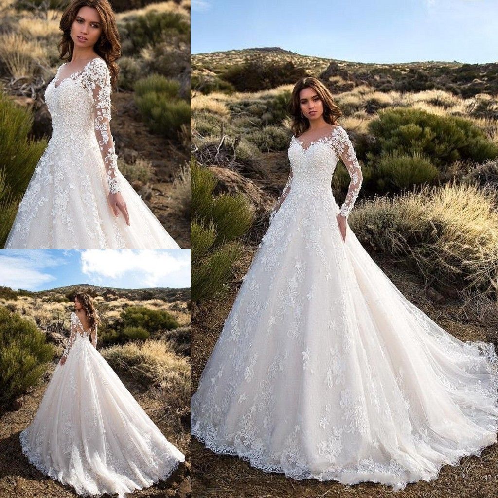 Floral Train Wedding Dress