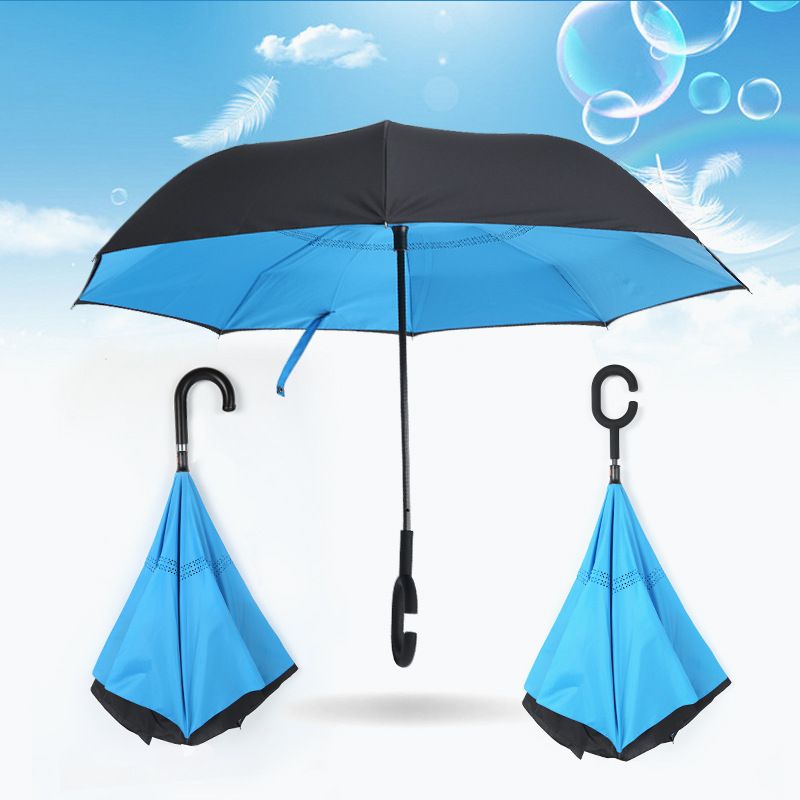 2019 Creative Inverted Umbrellas Double Layer With C Handle Or J Handle