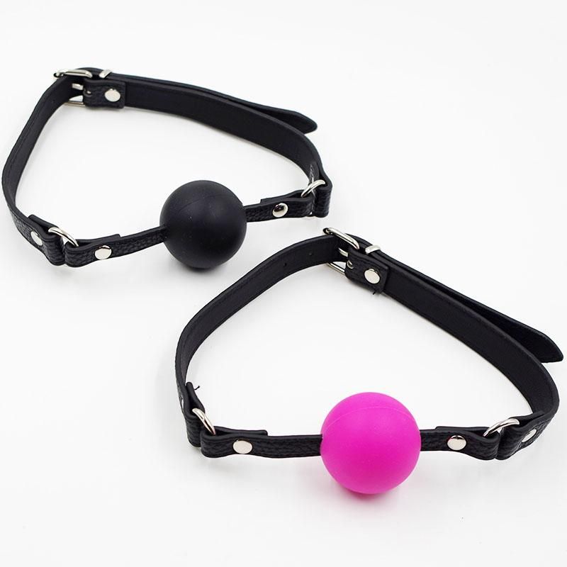 2016 Standard Sized Silicone Ball Gag with Leather Strap Choose Adult Slave Bondage Gags Play