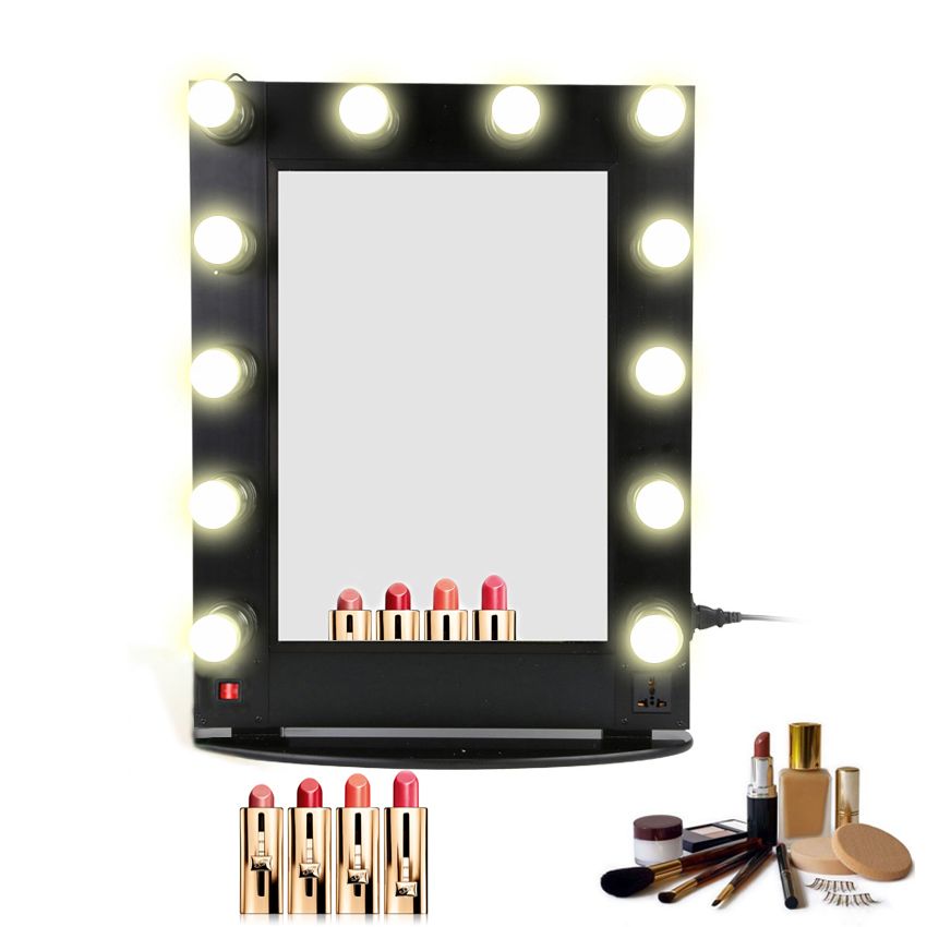 Hollywood Lighted Aluminum Table Desktop Wall Mounted Cosmetic Hollywood Lighted Aluminum Table Desktop Wall Mounted Cosmetic Makeup Artist Salon Vanity Girl Mirror With Lights Bulbs Around Shaving Mirrors Stratton