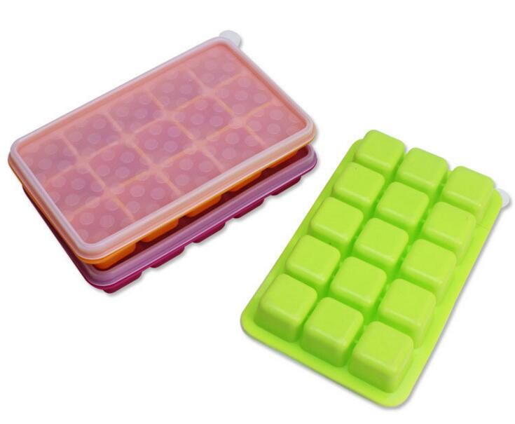 Best Quality Silicone Large Ice Cube Tray With Lid Flexible Baby Food