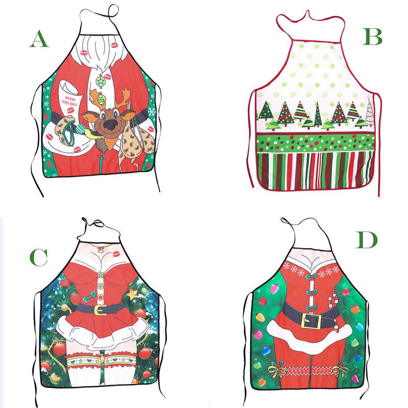 3D Funny Apron Christmas Aprons Adult Santa Claus Aprons Women And Men