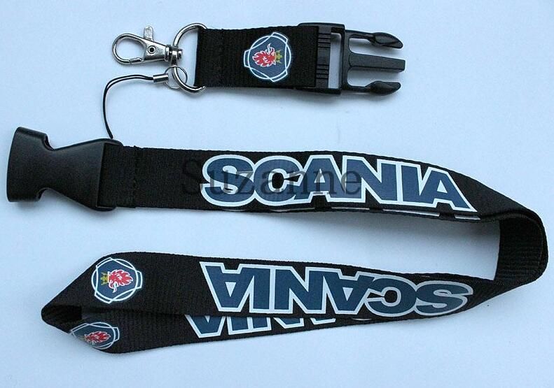 Cordón de logotipo de Scania-Llaves Teléfono móvil MP3 USB Flash Drives Llaveros ID Badge 