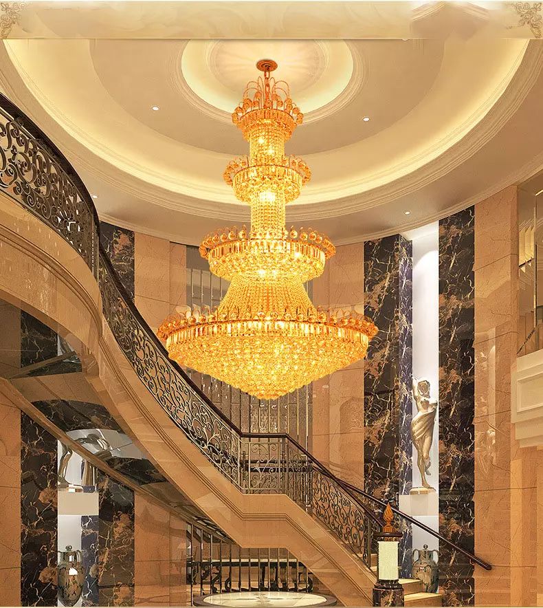 Großhandel Luxus Kristall Kronleuchter Hotel Lampe Villa Wohnzimmer