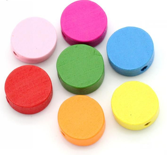 500pcs Wood Beads Round Orange Color 4x3mm.