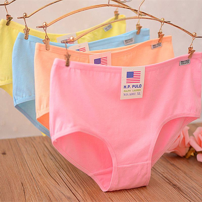 2019 Women Panties Mixed Colors Fashion Lady Panties Cotton Blend Girls