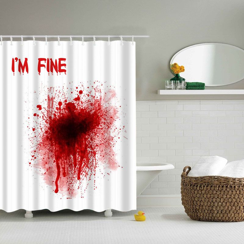 2019 Scary Horrific Zombie With Bloody Shower Curtain Waterproof