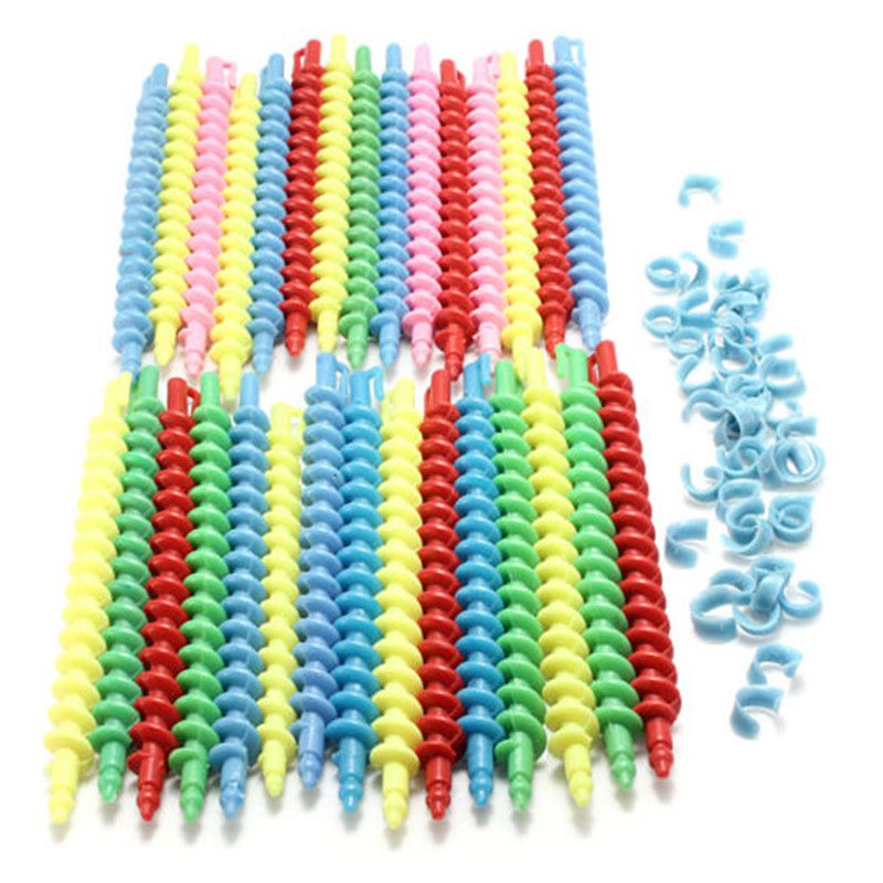 Plastic Styling Hair Rollers Curler Magic Spiral Perm Rod Bars