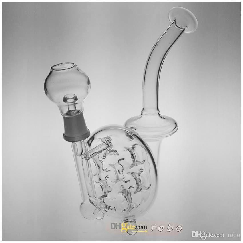 2020 2016 New 25CM 7 Holes Two Function Snail Bubbler Glass