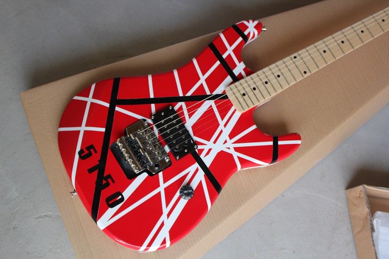 Custom Rare Guitar Edward Van Halen 5150 Black White Stripe Red