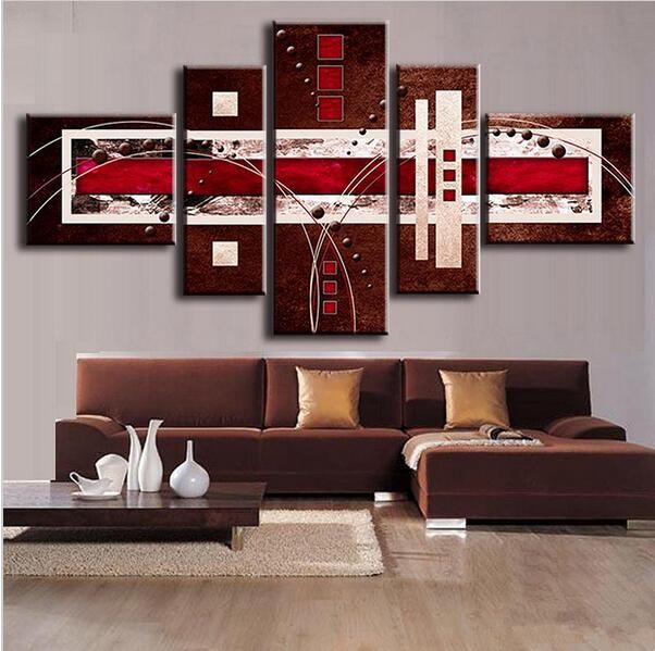 Red Canvas Wall Art 2017 combined modern abstract oil painting brown red cream canvas Red Canvas Wall Art 2017 combined modern abstract oil painting brown red cream canvas