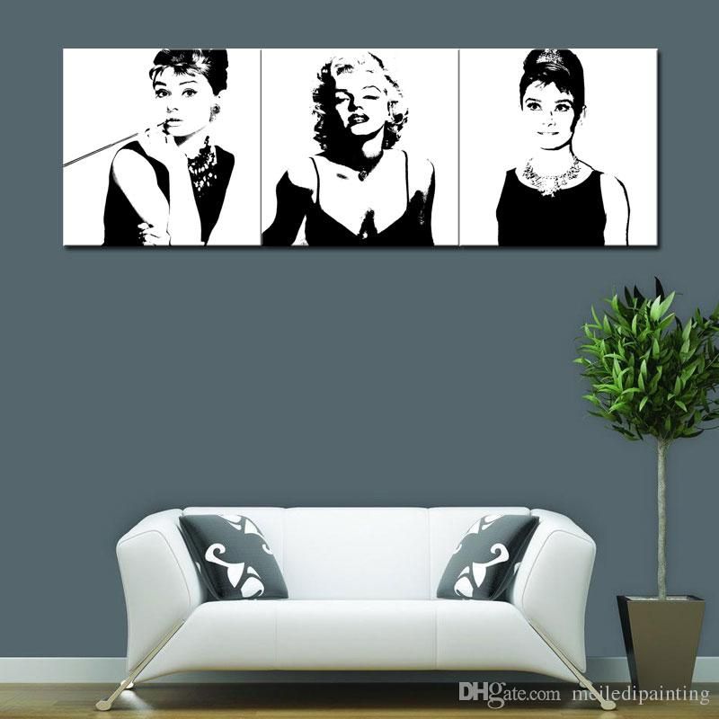 Best Marilyn Monroe And Audrey Hepburn Painting Picture Print On Best Marilyn Monroe And Audrey Hepburn Painting Picture Print On Canvas With Wooden Framed For Modern Home Wall Decoration Ready To Hang Under 24 83
