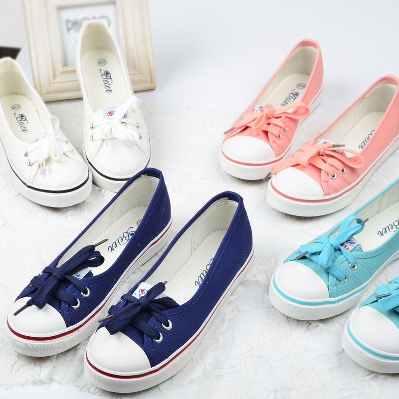 Beier 2016 Spring And Summer Shallow Mouth Canvas Shoes Female Korean ...