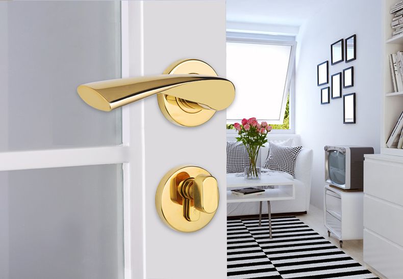 2019 Solid Stainless Steel 304 Golden Solid Lever Door Handles