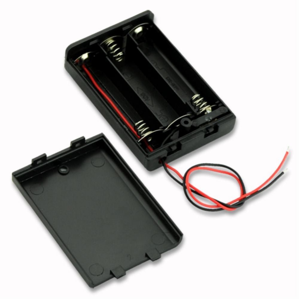 Wholesale Battery Cover Box Plastic Black 3 AA Battery Holder Case With Switch AA Battery Cover