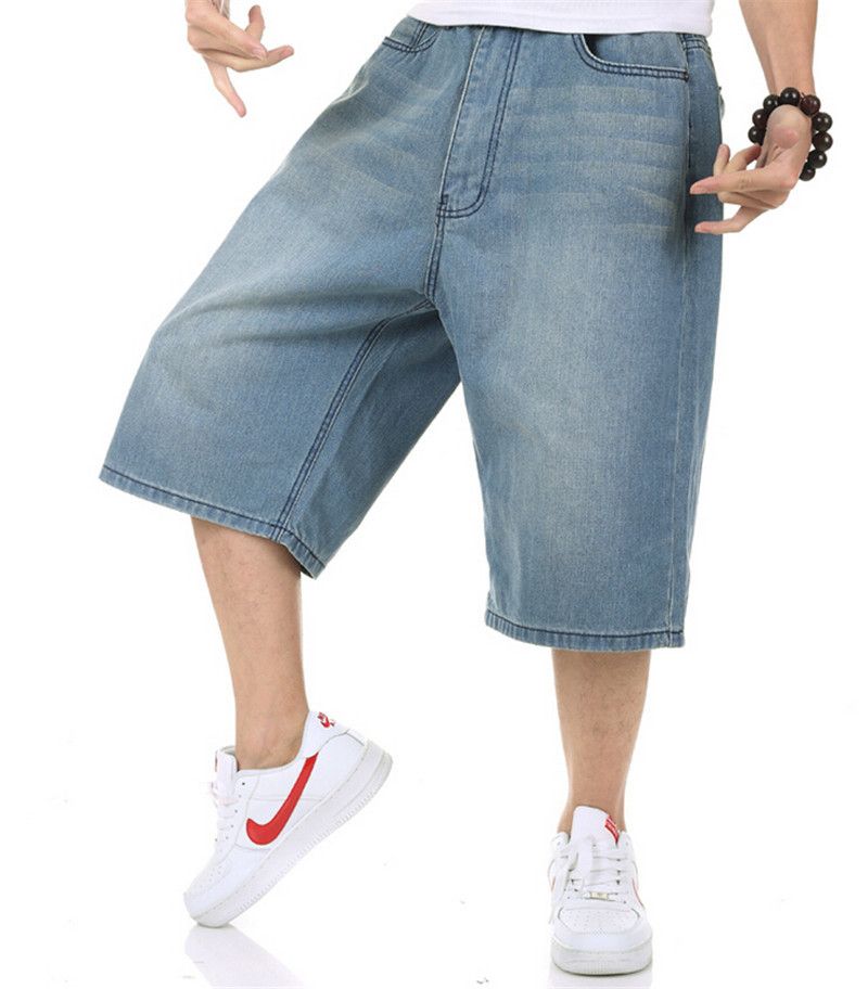 2018 Summer Mens Baggy Jeans Big Size Loose Pants Boy'S Hip Hop Short ...