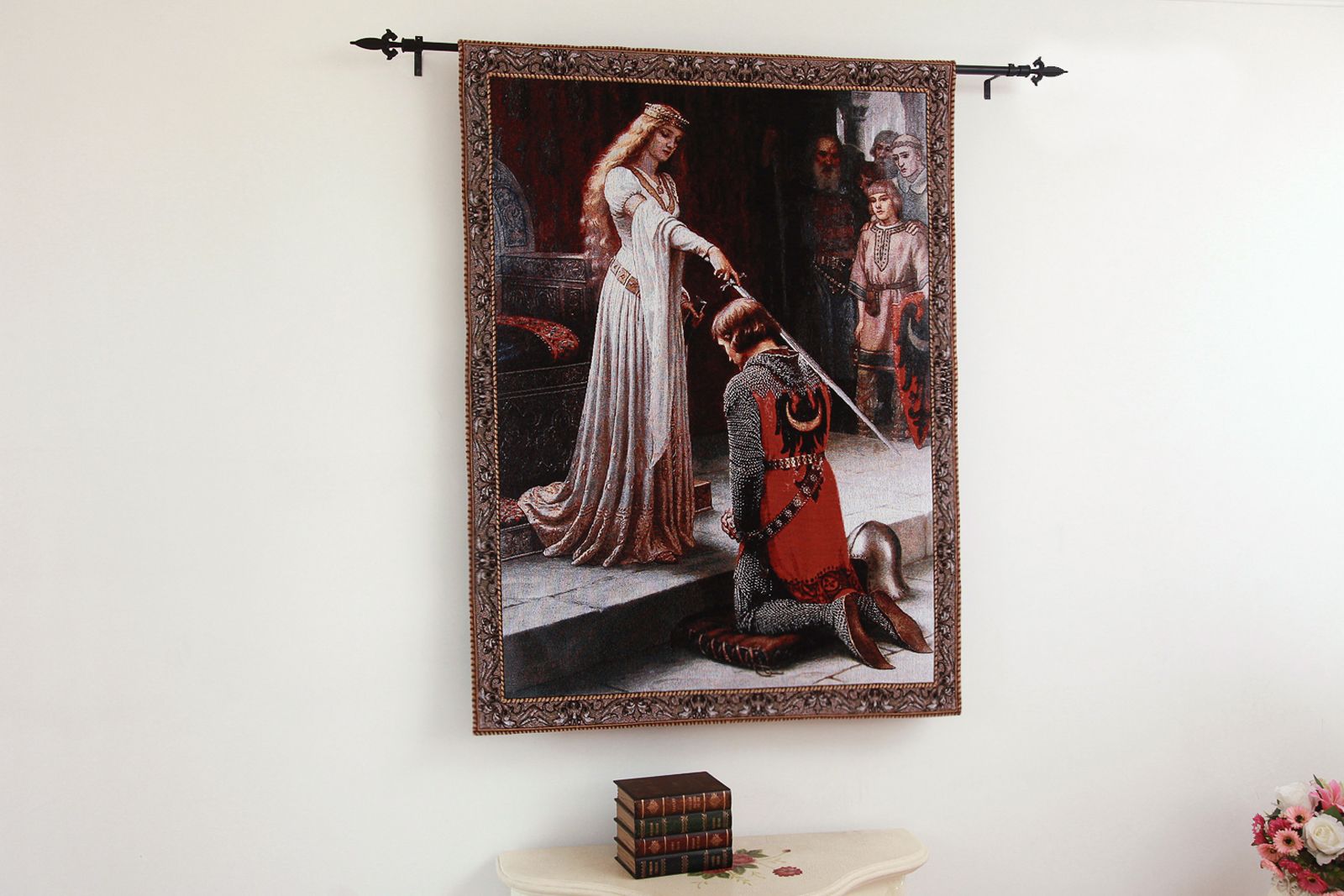 The Accolade Medieval Knight Fine Art Tapestry Wall Hanging Home Decor