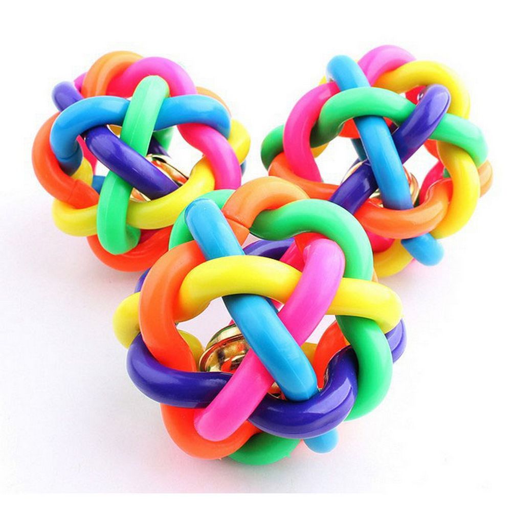 2019 Colorful Pet Puppy Cat Dogs Rubber Ropes Chews Toy Ball Play