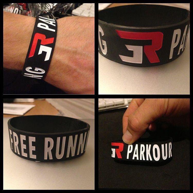 2018 Team 3run Parkour Silicone Bracelet Rubber Wristbands Hip Hop