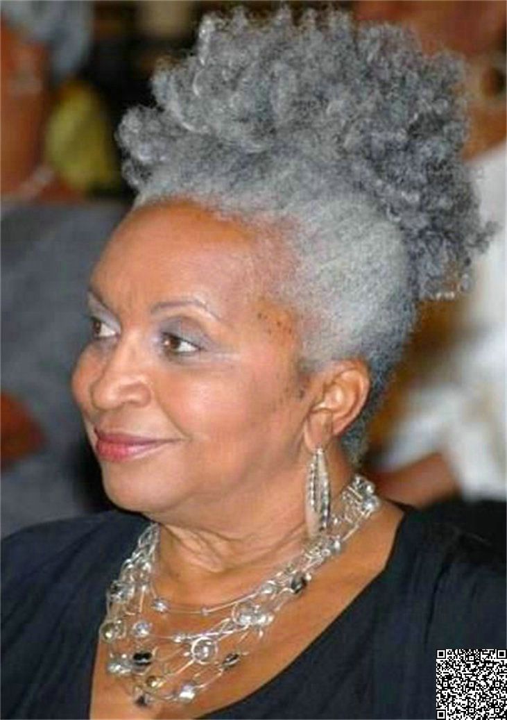 Short Curly Grey Hair Puff Kinky Curly Afro Ponytail Extension Clip Brazilian Remy Gray Hair Drawstring Ponytails Hair Extension Real Human Hair Real
