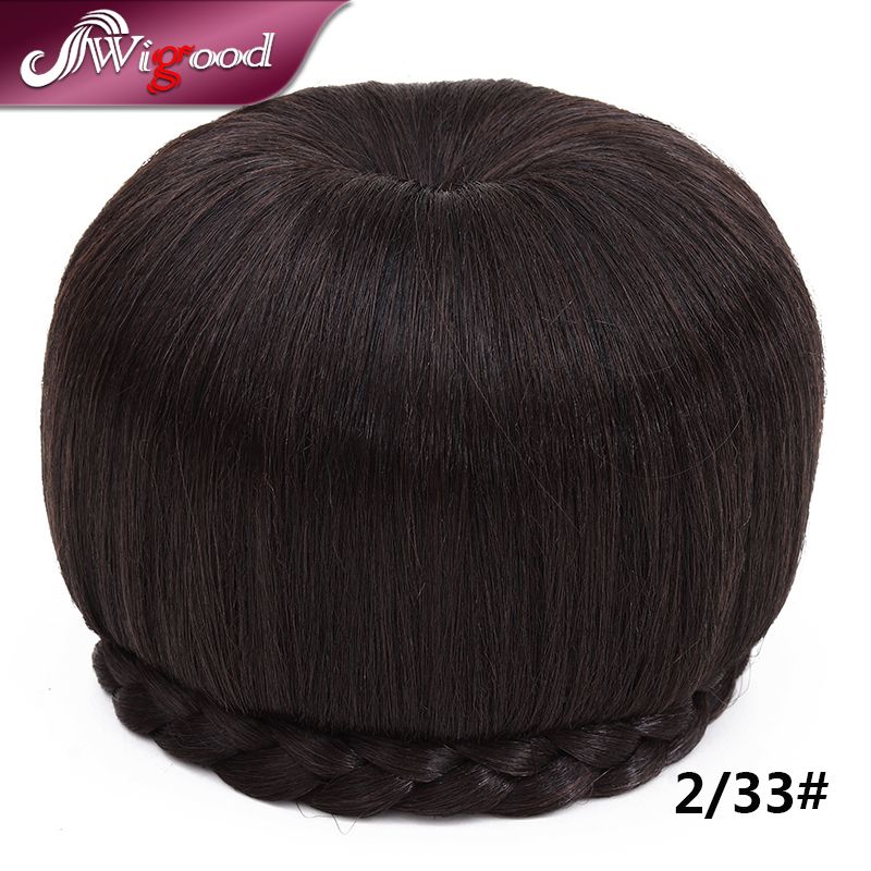 Wholesale Fake Hair Chignon Bun Hairpiece Braided Clip In Hair