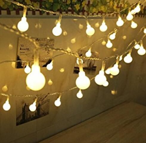compre luces de cadena globe de 39 pies y 100 led luces navidenas luces decorativas para interiores exteriores enchufe luz blanca calida para