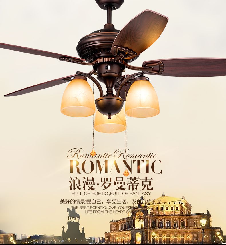 American Rustic Retro Fan Chandelier Lights Living American Rustic Retro Fan Chandelier Lights Living Room Dining Bedroom Wooden Leaf Fans With Remote Control By Luohuisi