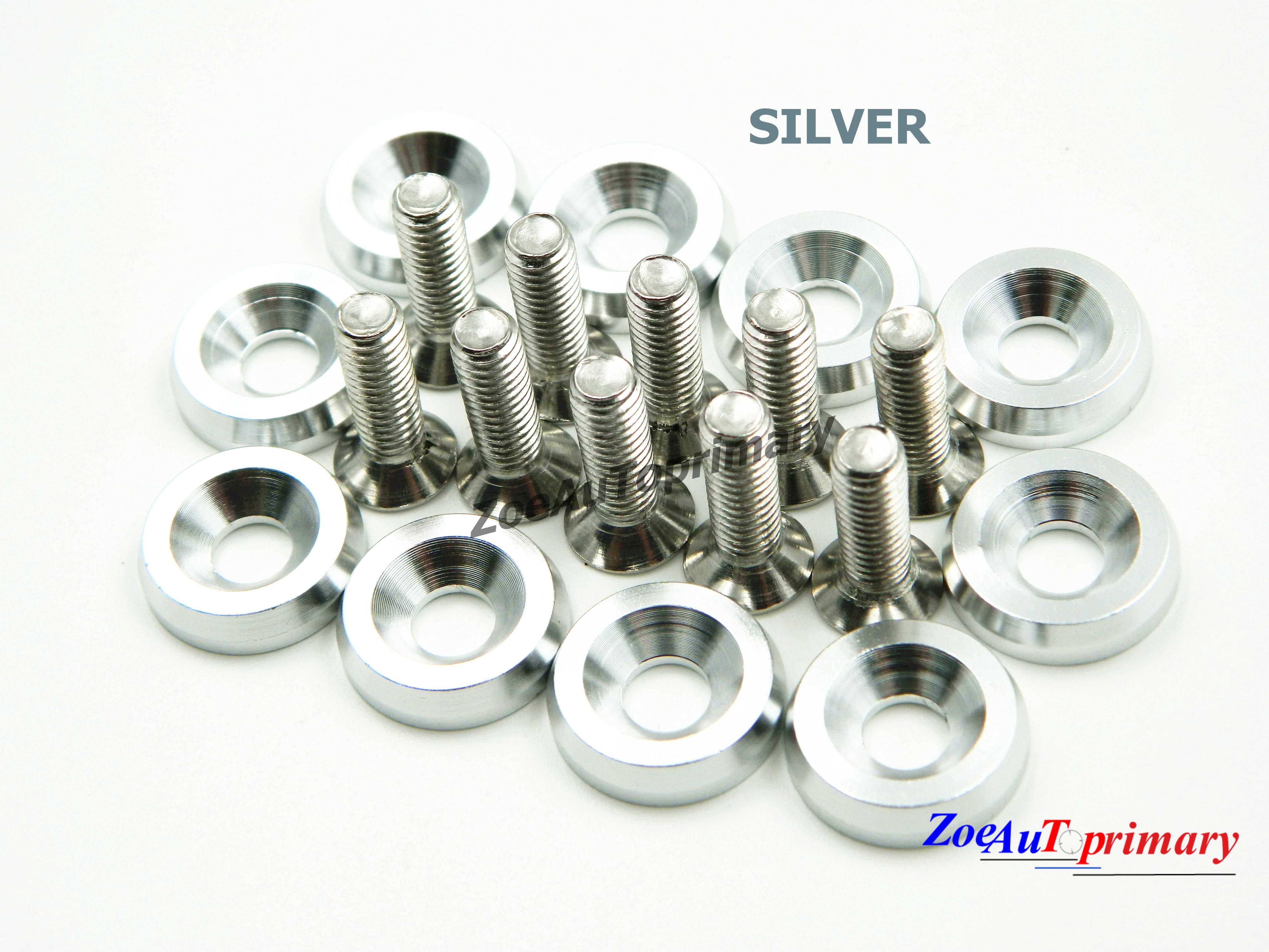 2019 Silver M6x20MM Aluminum Fender Bumper Washers And Bolts Dress Up