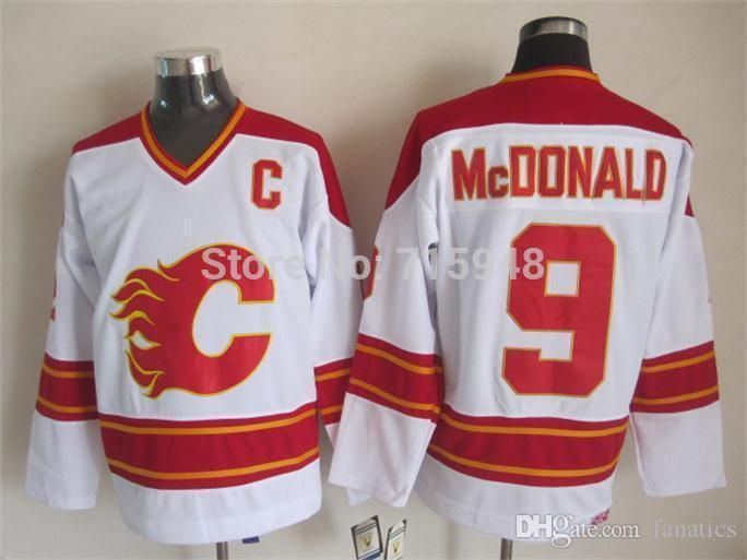 2018 2017 throwback new hockey jerseys calgary flames 9 macdonald what size hockey jersey should i buy